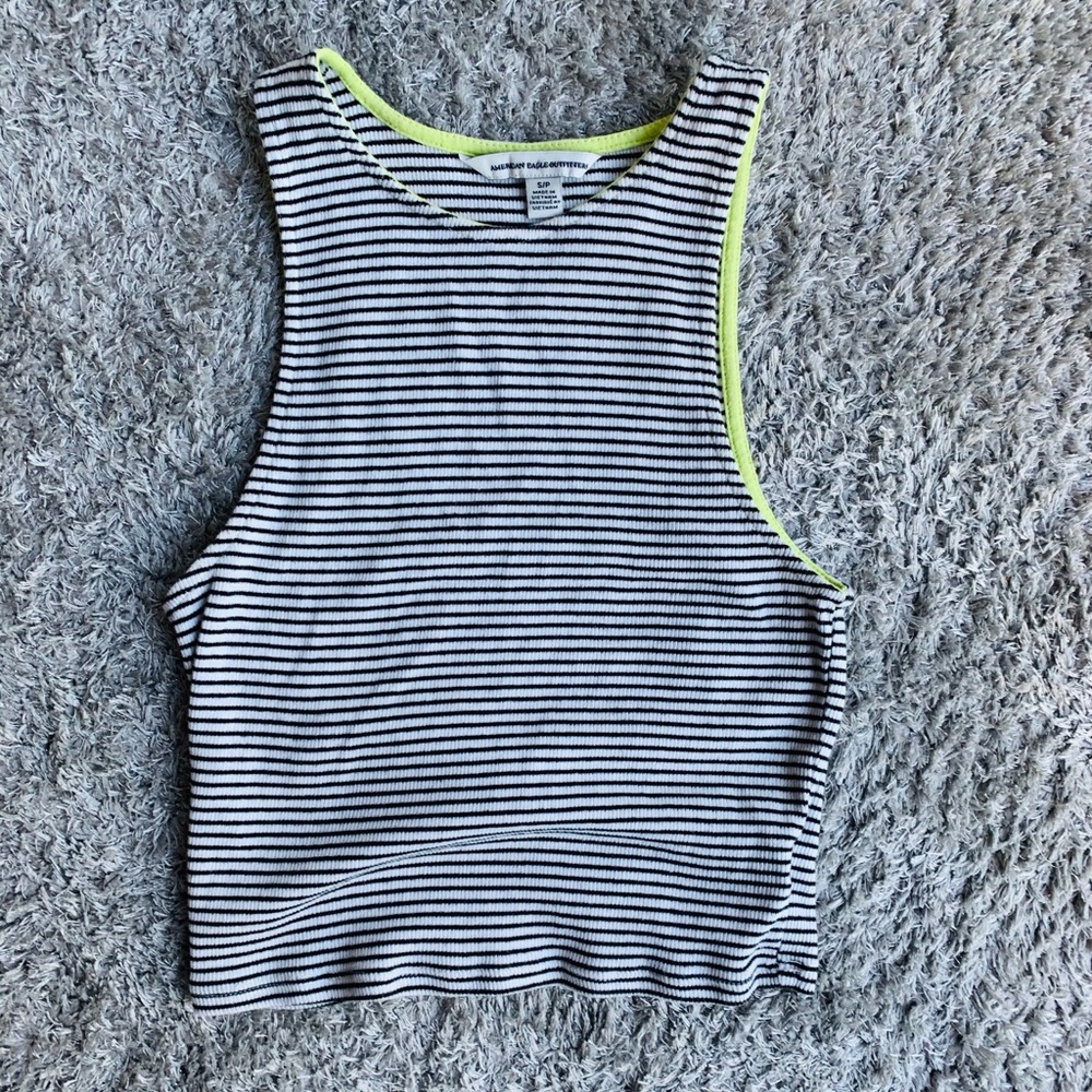 Black and White stripped Crop Top